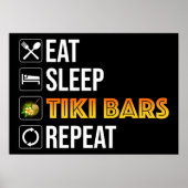 Eat. Sleep. Tiki Bars. Repeat Poster (Vorne)