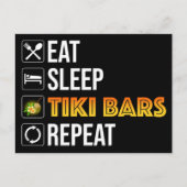 Eat. Sleep. Tiki Bars. Repeat Postkarte (Vorderseite)