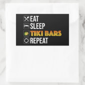 Eat. Sleep. Tiki Bars. Repeat Rechteckiger Aufkleber (Tasche)