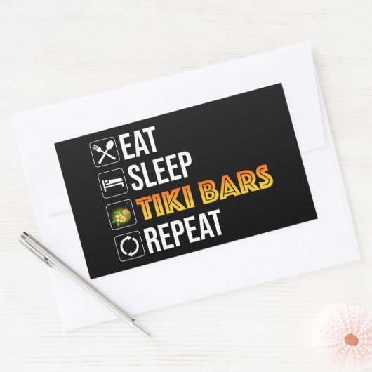 Eat. Sleep. Tiki Bars. Repeat Rechteckiger Aufkleber (Umschlag)