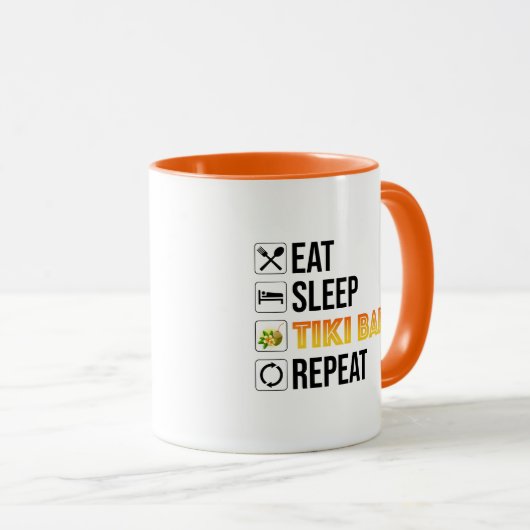 Eat. Sleep. Tiki Bars. Repeat Tasse (VorderseiteRechts)