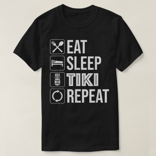 Eat Sleep Tiki Repeat Funny Hawaiian Tiki Bar T-Sh T-Shirt (Design vorne)