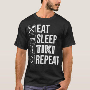 Eat Sleep Tiki Repeat Funny Hawaiian Tiki Bar T-Sh T-Shirt