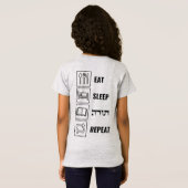 Eat Sleep Torah Repeat - Jüdischer Lebensstil T-Shirt (Schwarz voll)