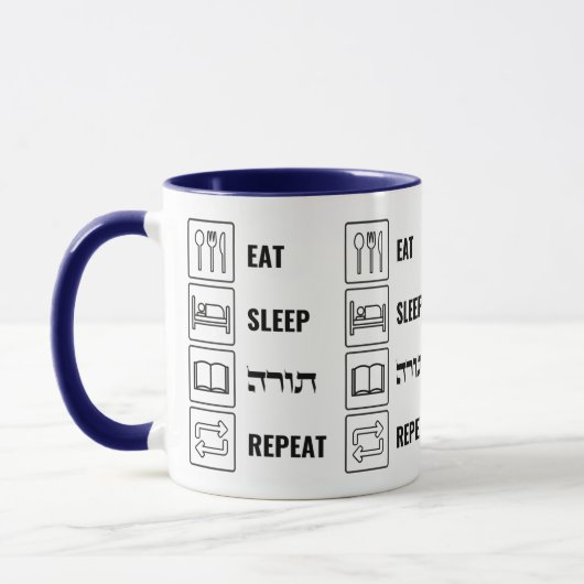 Eat Sleep Torah Repeat - Jüdischer Lebensstil Tasse (Links)