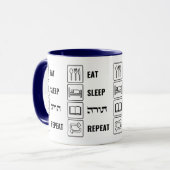 Eat Sleep Torah Repeat - Jüdischer Lebensstil Tasse (Vorderseite Links)
