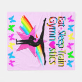 EAT SLEEP TRAIN GYMNASTICS RAINBOW DESIGN FLEECEDECKE (Vorderseite (Horizontal))