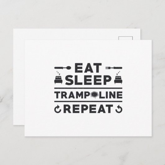 Eat Sleep Trampoline Repeat Trampolining Gymnast Postkarte (Vorne/Hinten)