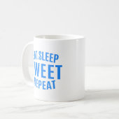 Eat Sleep Tweet Wiederholung Kaffeetasse (Vorderseite Links)