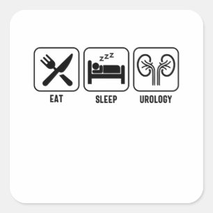 Eat. Sleep. Urology Quadratischer Aufkleber