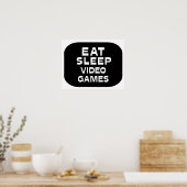Eat Sleep Video Games Poster (Küche)