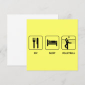 Eat Sleep Volleyball Einladung (Vorne/Hinten)