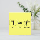 Eat Sleep Volleyball Einladung (Stehend Vorderseite)