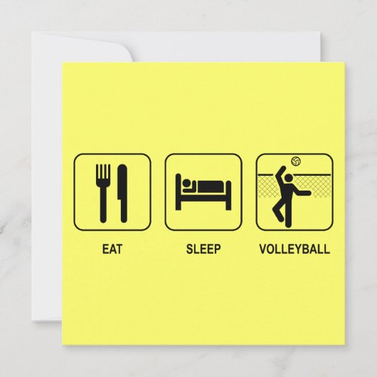 Eat Sleep Volleyball Einladung (Vorderseite)