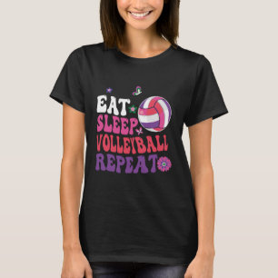 Eat Sleep Volleyball Repeat farbige Teenager-Mädch T-Shirt