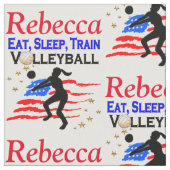 EAT SLEEP VOLLEYBALL USA PERSONALISIERT FABRIC STOFF (Nahaufnahme)