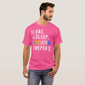 Eat Sleep Volleyball Wiederholung Funny Volleyball T-Shirt (Vorne ganz)