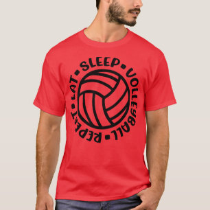 Eat Sleep Volleyball Wiederholung Girls Boys Niedl T-Shirt