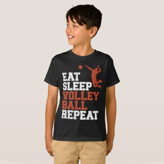 Eat Sleep Volleyball Wiederholung Volleyball Boy G T-Shirt (Vorne ganz)