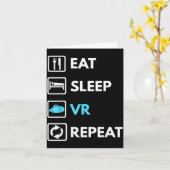 Eat Sleep Vr Repeat Funny Vr Gamer Boy Vr Athlete  Karte (Gelbe Blume)