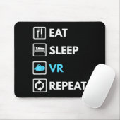 Eat Sleep Vr Repeat Funny Vr Gamer Boy Vr Athlete  Mousepad (Mit Mouse)