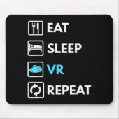 Eat Sleep Vr Repeat Funny Vr Gamer Boy Vr Athlete  Mousepad (Vorne)