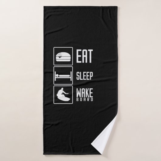 Eat Sleep Wakeboard Badehandtuch (Badehandtuch)