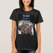 EAT SLEEP WALK REPEAT Bulldog Back Logo Kurz Slee T-Shirt (Vorderseite)
