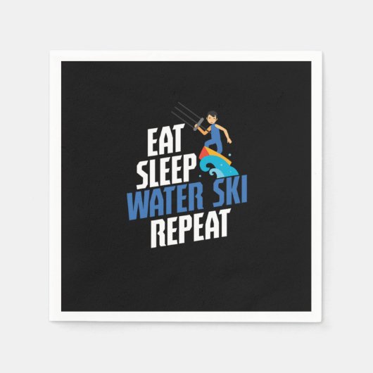 Eat Sleep Water Ski Repeat Water Skiing Skier Serviette (Vorderseite)