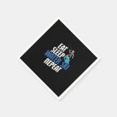 Eat Sleep Water Ski Repeat Water Skiing Skier Serviette (Ecke)