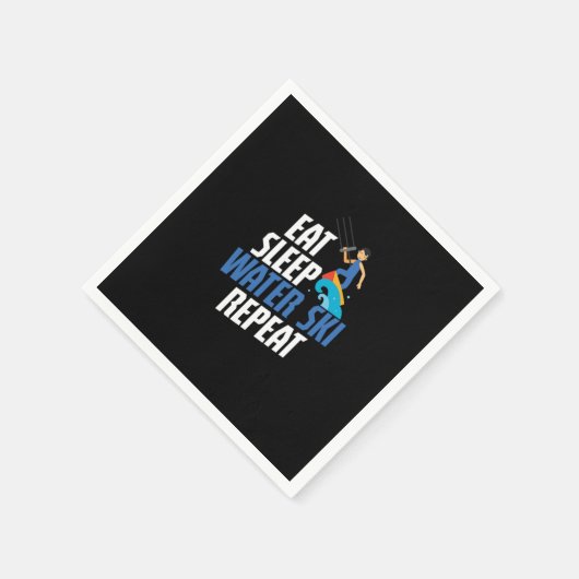 Eat Sleep Water Ski Repeat Water Skiing Skier Serviette (Ecke)