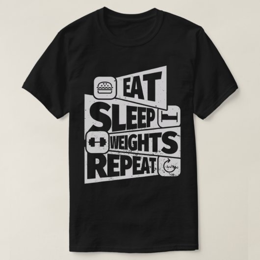 EAT SLEEP Weight Lifting REPEAT Funny Weight Lifti T-Shirt (Design vorne)