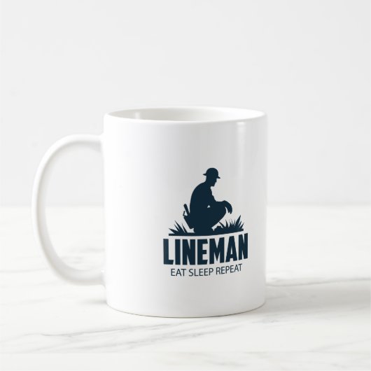 Eat Sleep Wiederholen lineman Vater Witziges Gesch Kaffeetasse (Links)