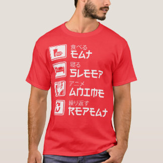 Eat Sleep Wiederholung Funny JapanischGeschenk T-Shirt