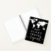 Eat Sleep Wiederholung World Map Travel Journal No Notizblock (Innenseite)