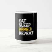 Eat Sleep Wire Repeat Electrician Electrical Kaffeetasse (Mittel)