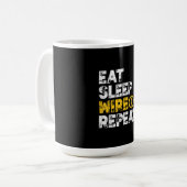 Eat Sleep Wire Repeat Electrician Electrical Kaffeetasse (Vorderseite Links)
