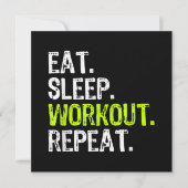 Eat Sleep Workout Wiederholung Funny Work Out Gym  Einladung (Vorderseite)