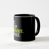 Eat Sleep Workout Wiederholung Funny Work Out Gym  Tasse (VorderseiteRechts)