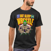 Eat Sleep Wrestle Lucha Libre Mexiko Luchador Wres T-Shirt (Vorderseite)