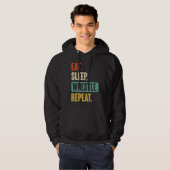 Eat Sleep Wrestle Repeat  Wrestler Wrestling Hoodie (Vorne ganz)