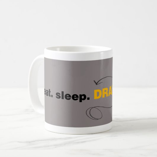 Eat Sleep Zeichn Wiederholung Kaffee Tee Tasse Cup (Vorderseite Links)