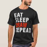 Eat sleep zeichne nochmal lustige Künstler-Karikat