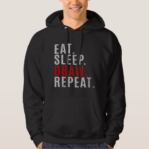 Eat Sleep Zeichnend Wiederholung Zeichnend beängst Hoodie