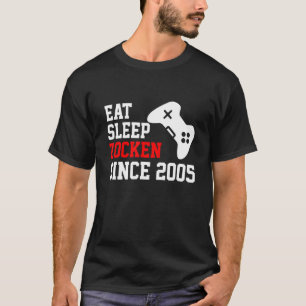 Eat Sleep Zocken Seit 2005 Nerd Geek Gamer Game D T-Shirt