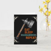 Eat Sleeps Warhammers Repeats Tee For Men Women Bo Karte (Gelbe Blume)