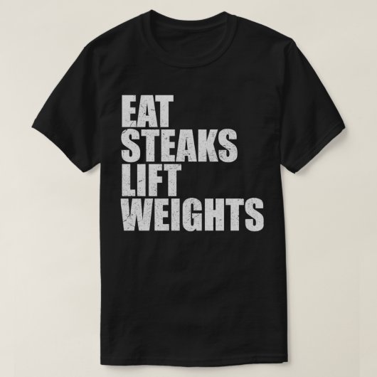 Eat Steaks Lift Weights Carnivore Lion Diet Bodybu T-Shirt (Design vorne)