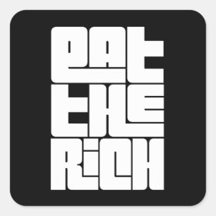 Eat the Rich - Lustiger Sozialist  Quadratischer Aufkleber