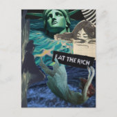 Eat the Rich Mixed Media Collage Women and Liberty Postkarte (Vorderseite)