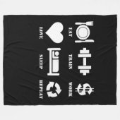 Eat Train Work Liebe Schlaf Wiederholung Motiviere Fleecedecke (Vorderseite (Horizontal))